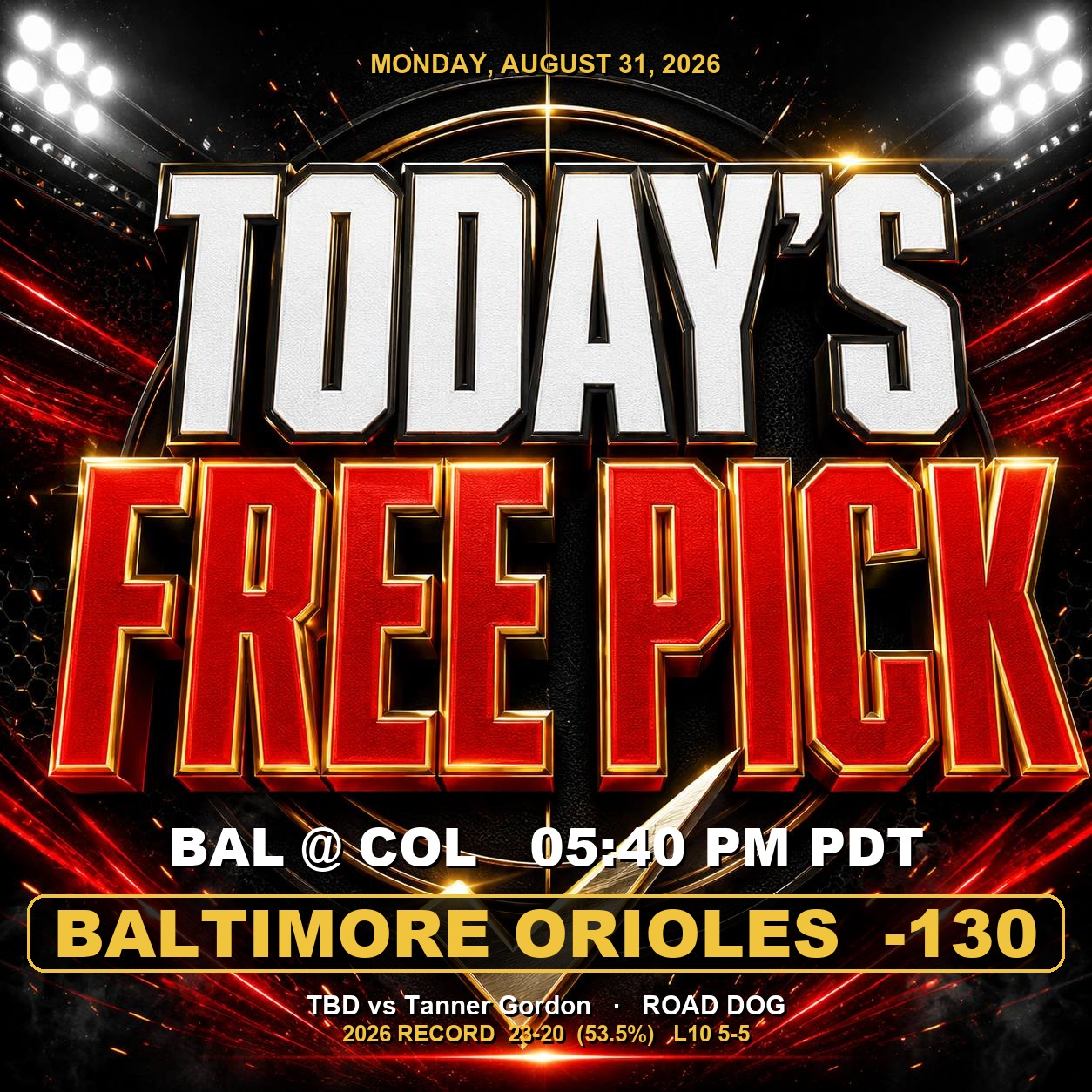 MLB Free Play of the Day